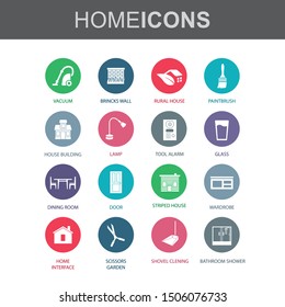 Furniture icons set. House interior decorations.