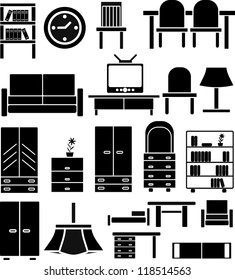 furniture icons set, vector