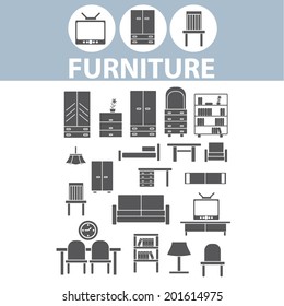 furniture icons set, vector