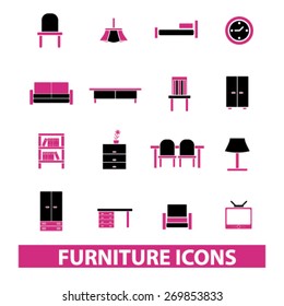 furniture icons set, vector