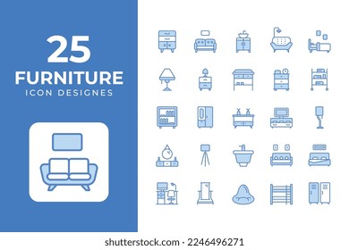 Furniture Icons Set vector design