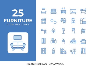 Furniture Icons Set vector design