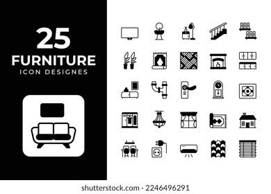 Furniture Icons Set vector design