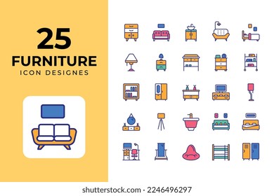 Furniture Icons Set vector design