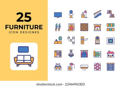 Furniture Icons Set vector design