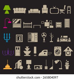 Furniture icons set,vector