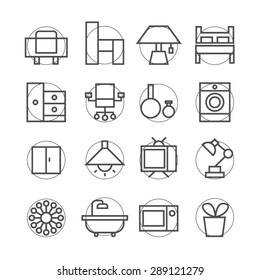 Furniture icons set,vector