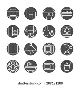 Furniture icons set,vector