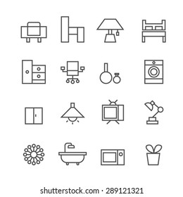 Furniture icons set,vector