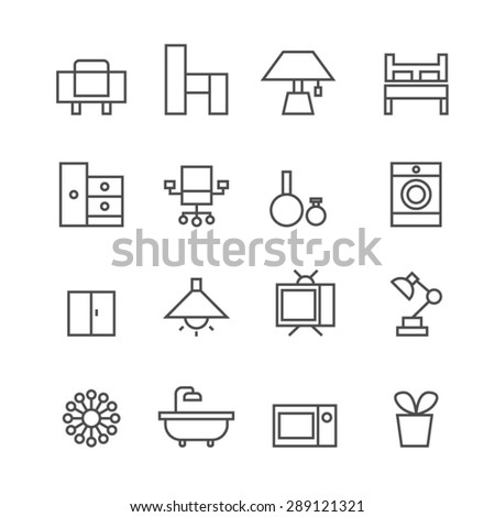 Furniture icons set,vector