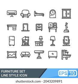 furniture icons. vector illustration in line style. EPS 10