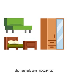 Furniture icons vector isolated