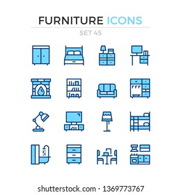 Furniture icons. Vector line icons set. Premium quality. Simple thin line design. Modern outline symbols, pictograms.