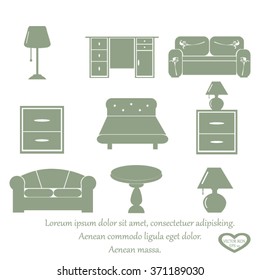 Furniture Icons Vector Set