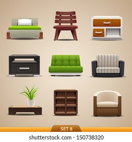 Furniture icons-set 8