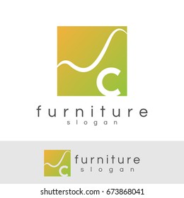 furniture initial Letter C Logo design