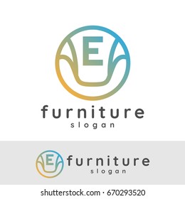 furniture initial Letter E Logo design