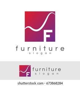 furniture initial Letter F Logo design