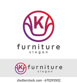 furniture initial Letter K Logo design