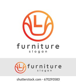 furniture initial Letter L Logo design