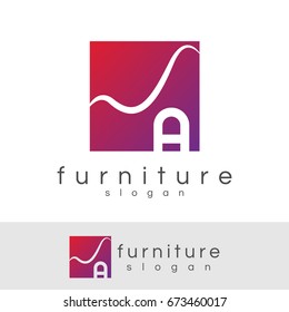 furniture initial Letter A Logo design
