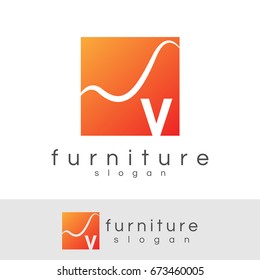 furniture initial Letter V Logo design