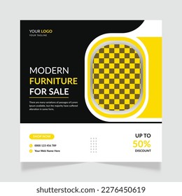 Furniture instagram social media or web banner post template 
