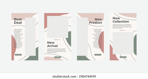 Furniture Instagram Stories Template. Vector Illustration	
