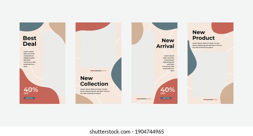 Furniture Instagram Stories Template. Vector Illustration	
