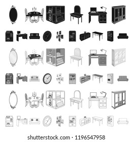 Furniture and interior cartoon icons in set collection for design. Home furnishings vector isometric symbol stock web illustration.