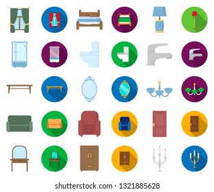 Furniture and interior cartoon,flat icons in set collection for design.Home furniture vector symbol stock web illustration.