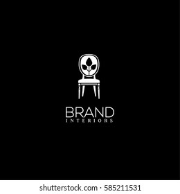 Furniture and interior design vector logo design template