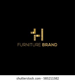 Furniture and interior design vector logo design template