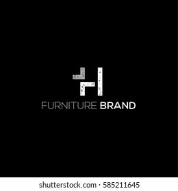 Furniture and interior design vector logo design template