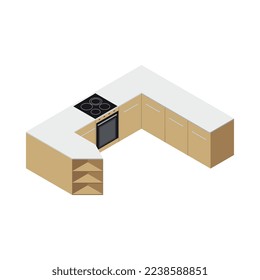 Furniture interior elements isometric composition with isolated furnishing icon on blank background vector illustration
