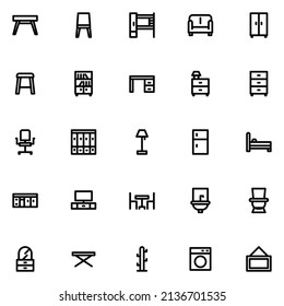 vector de icono de mobiliario e interior