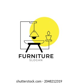 Furniture interior logo design concept