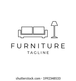 Furniture Interior Logo Line Art Vector Stock Vector (Royalty Free ...