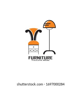 Ilustración vectorial del logotipo interior del mobiliario
