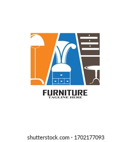 furniture interior logo vector icon illustration
