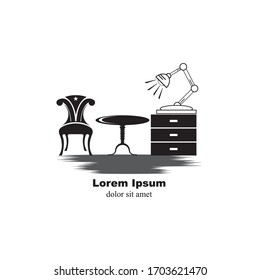 furniture interior logo vector icon illustration
