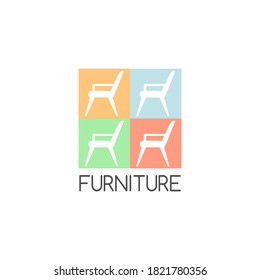 furniture interior logo vector icon illustration. chair icon