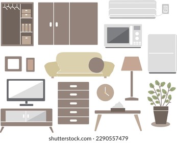 Furniture (interior and more) illustration sets