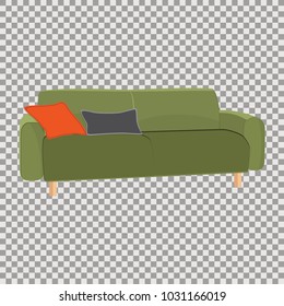 Furniture interior. Sofa with transparent background.