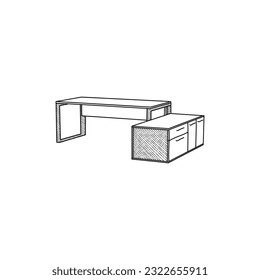 Furniture interior of Table icon line art design, vector symbol, sign, outline illustration.