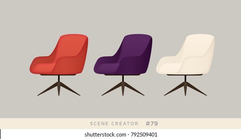 Furniture isolated vector objects