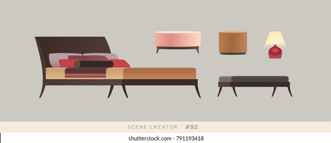 Furniture isolated vector set