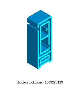Furniture isometric 3D icon order wardrobe. A high quality color outline logo for website design and mobile apps. Vector illustration. EPS 10