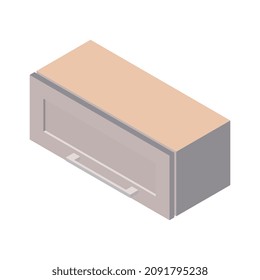 Furniture isometric composition with isolated image of modern closet on blank background vector illustration