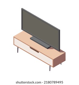 Furniture isometric composition with isolated image of designer furniture item on blank background vector illustration